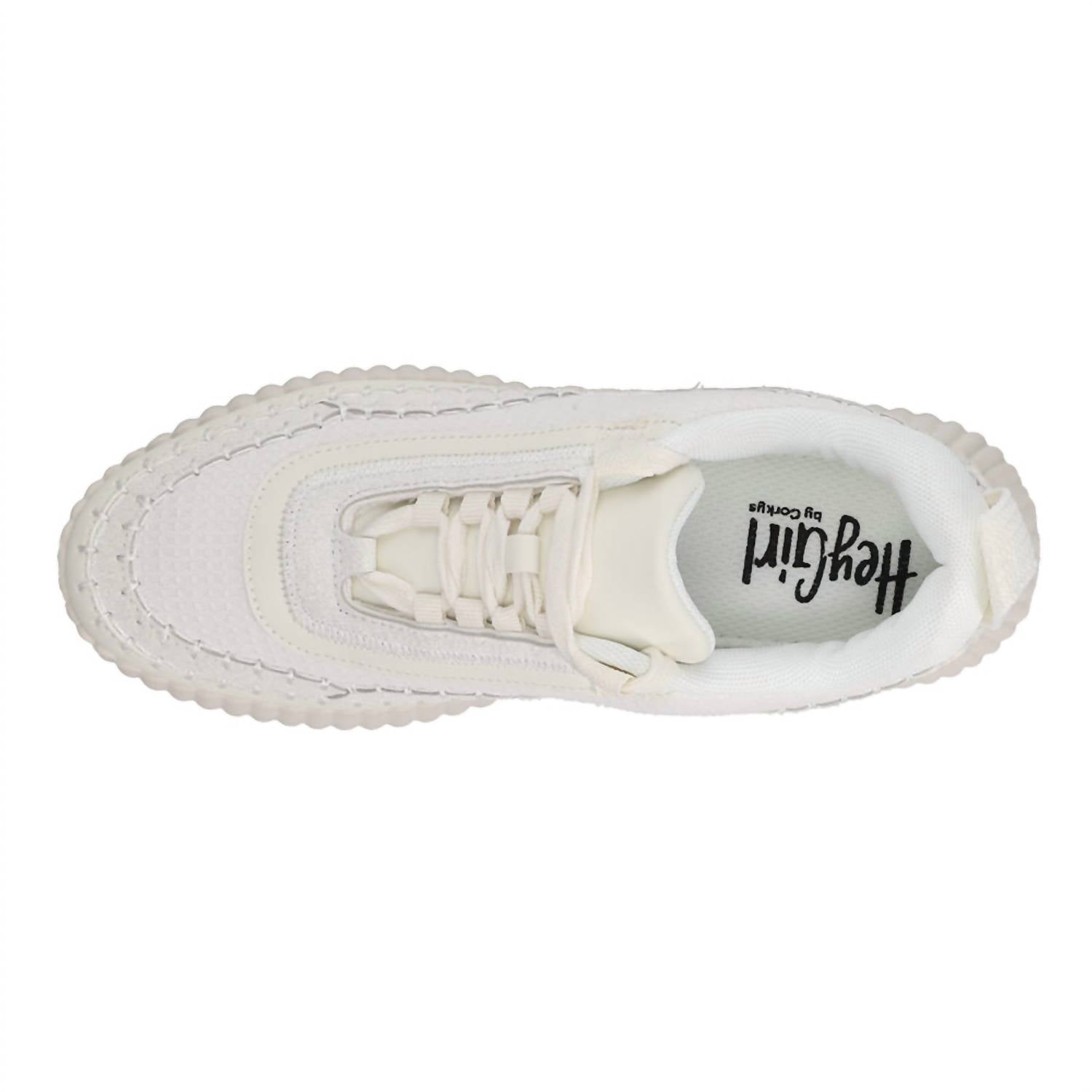 Женские теннисные кроссовки на платформе в белом цвете Corkys Footwear — фото 3