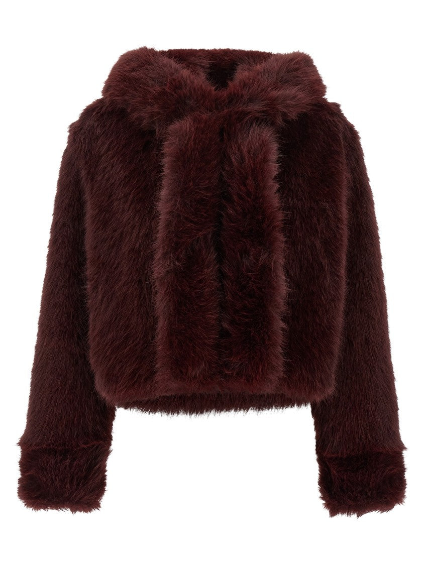 

Короткая куртка из искусственного меха с плюшевой текстурой B&B Couture, Burgundy
