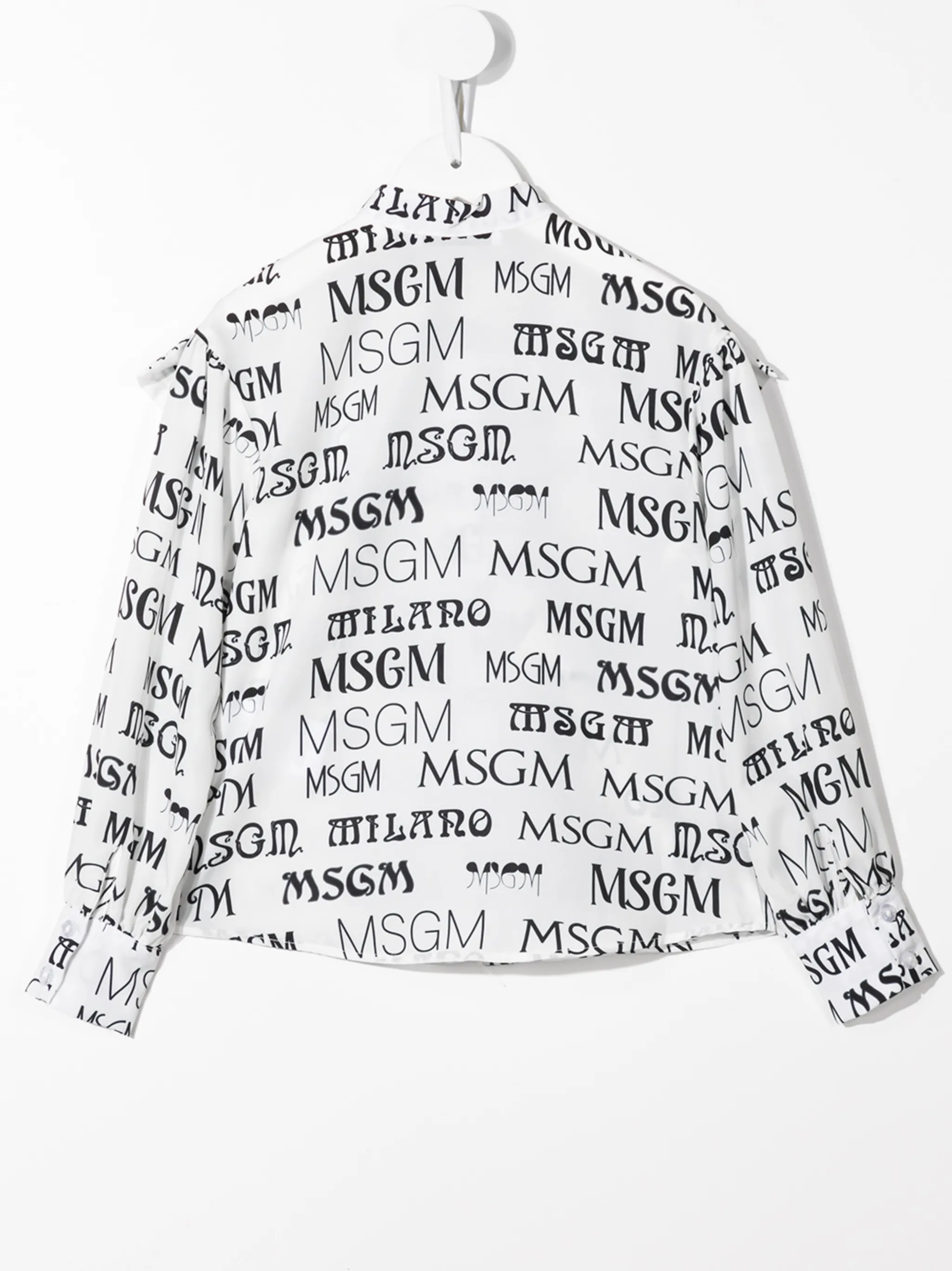 Рубашка с оборками и логотипом Msgm Kids, белый — фото 2