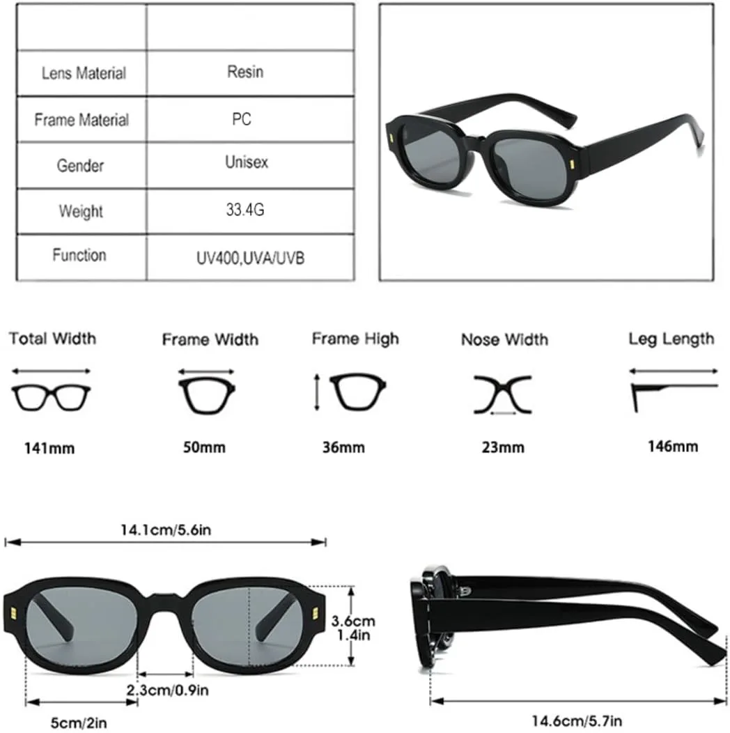 

Модные солнцезащитные очки с заклепками для мужчин, квадратные, градиентные, UV400, ретро, ​​гелевые, цветные, модные овальные для женщин UATXTAU, Black Gray