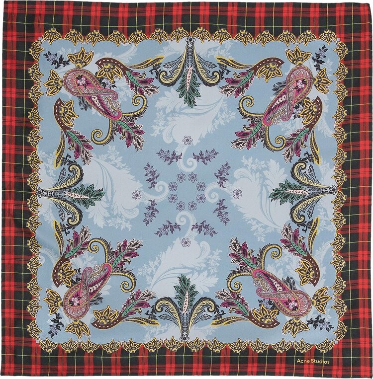 

Шарф Acne Studios Printed Silk 'Blue/Red', разноцветный