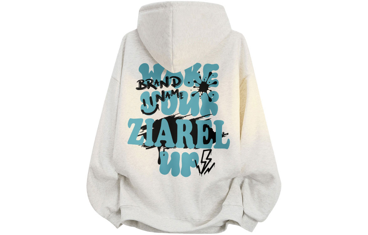 

Толстовка Unisex Hooded Moderate Heavyweight ZIAREL, белый heather серый