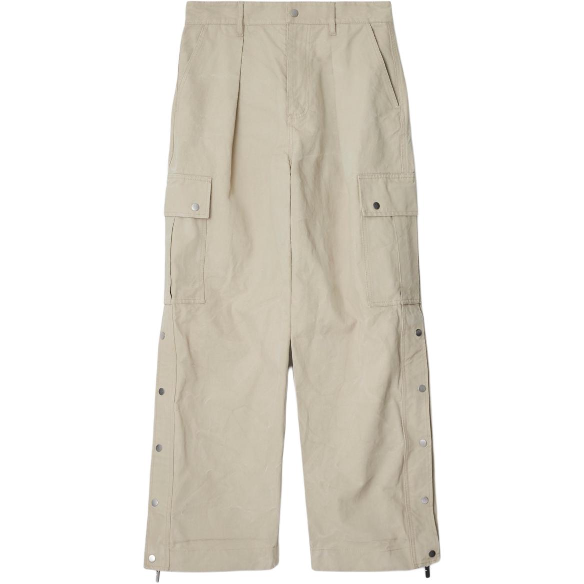 Брюки Burberry Карго из хлопка, широкие, цвет слоновая кость — фото 3