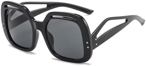 

Солнцезащитные очки 2027 года для женщин, панк-очки с полыми дужками, солнцезащитные очки для мужчин в большой оправе, винтажные очки, защита от ультрафиолета UV400 MTZJH, Black-black