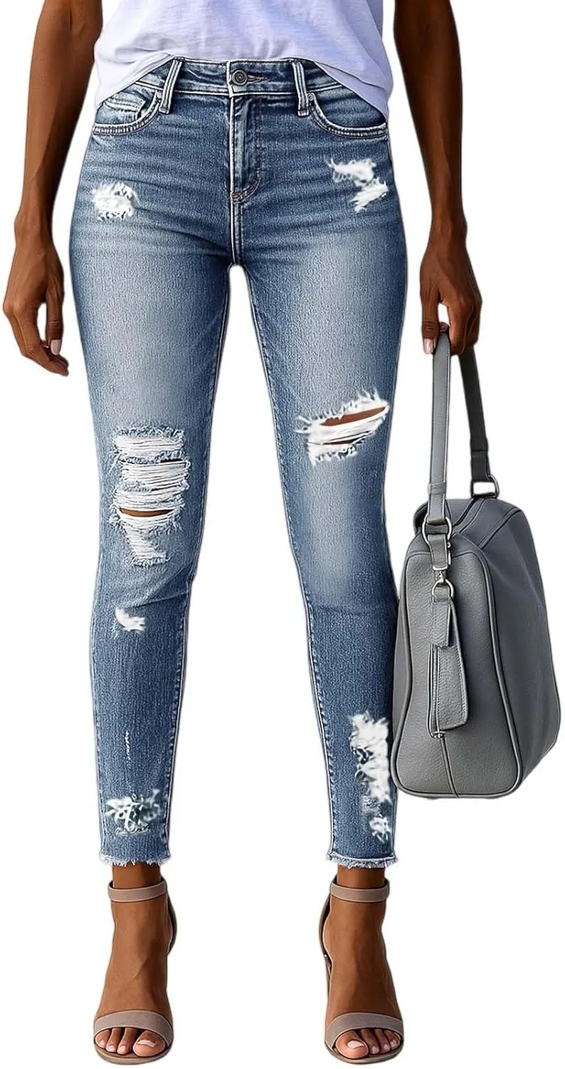 

Джинсы женские High Waisted Jeggings Soft Comfy Denim с застежкой на пуговицах SdGgsgv