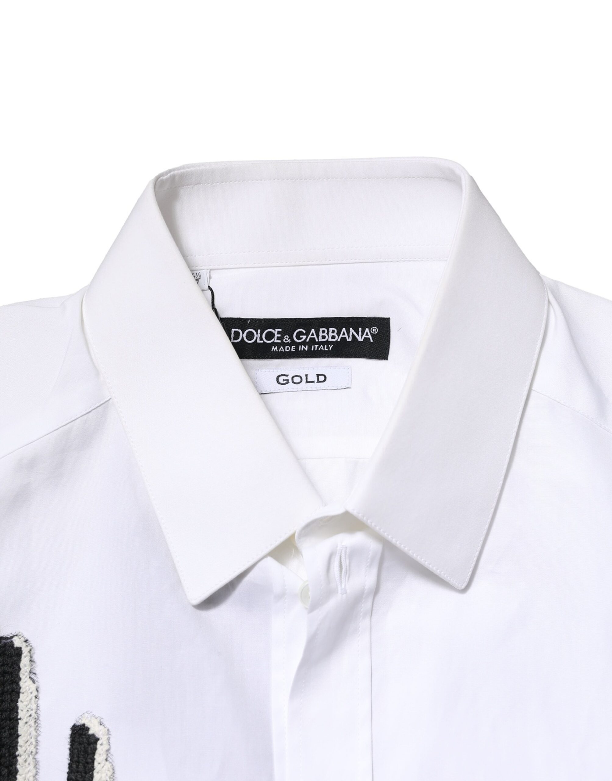 Рубашка с вышивкой из белого золота Dolce & Gabbana, белый — фото 4