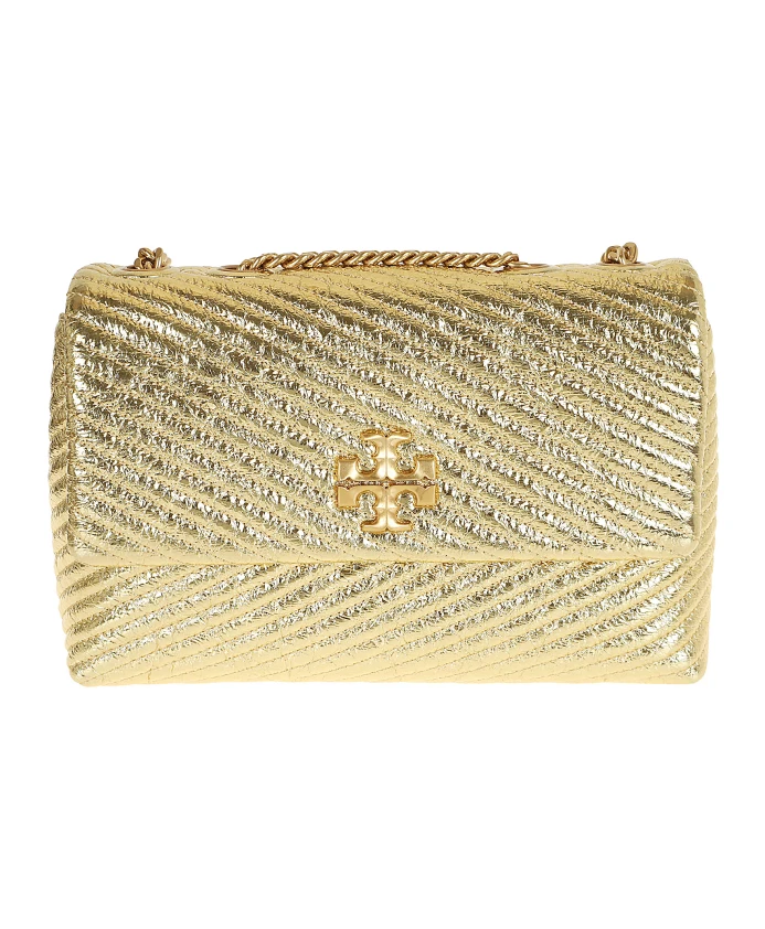 

Стеганая сумка через плечо с эффектом металлик Tory Burch, желтый