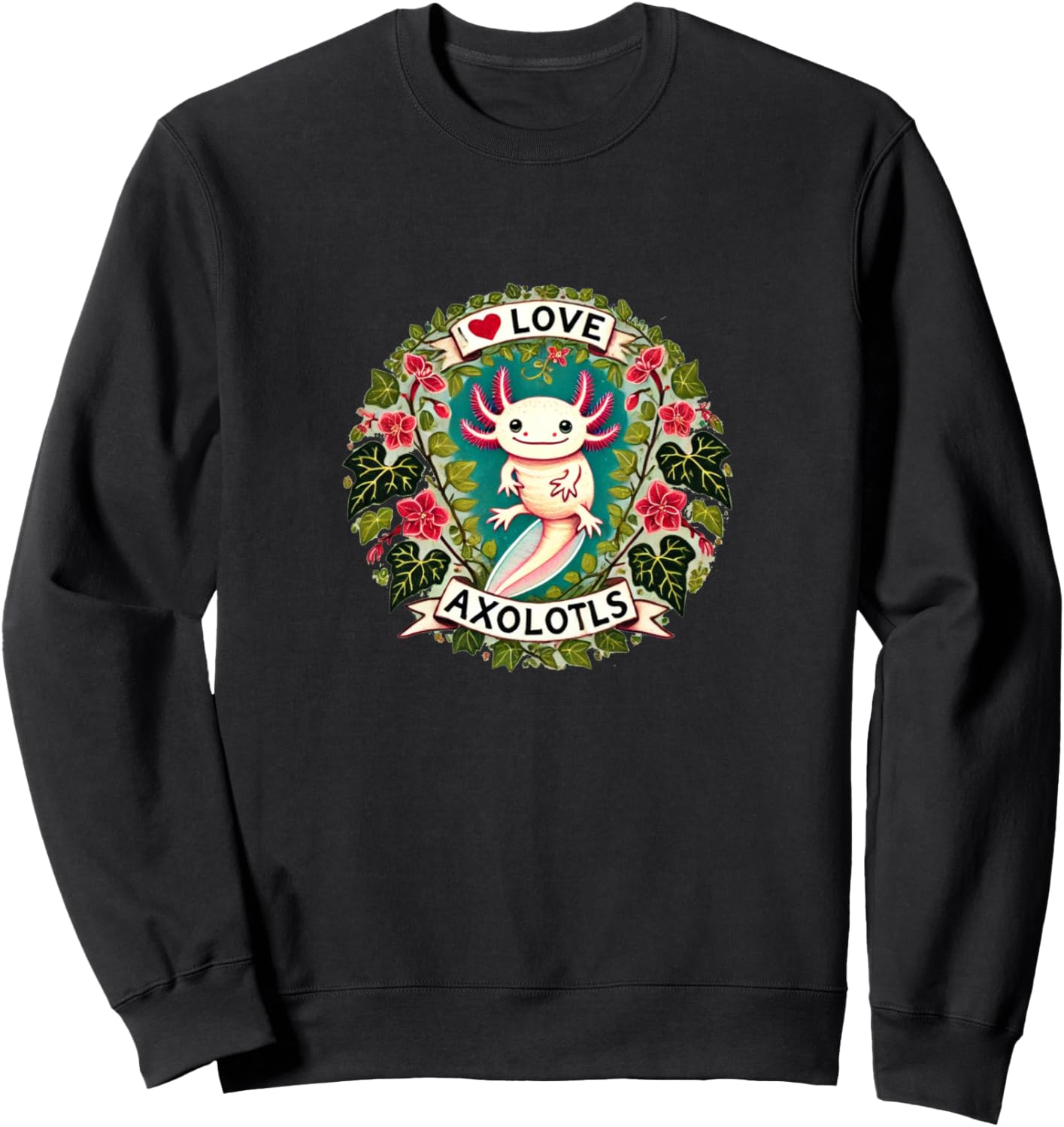 

Толстовка с забавным рисунком аксолотля «Я люблю аксолотлей», черная Axolotl Flower Lover Snugg, Черный, Толстовка с забавным рисунком аксолотля «Я люблю аксолотлей», черная Axolotl Flower Lover Snugg