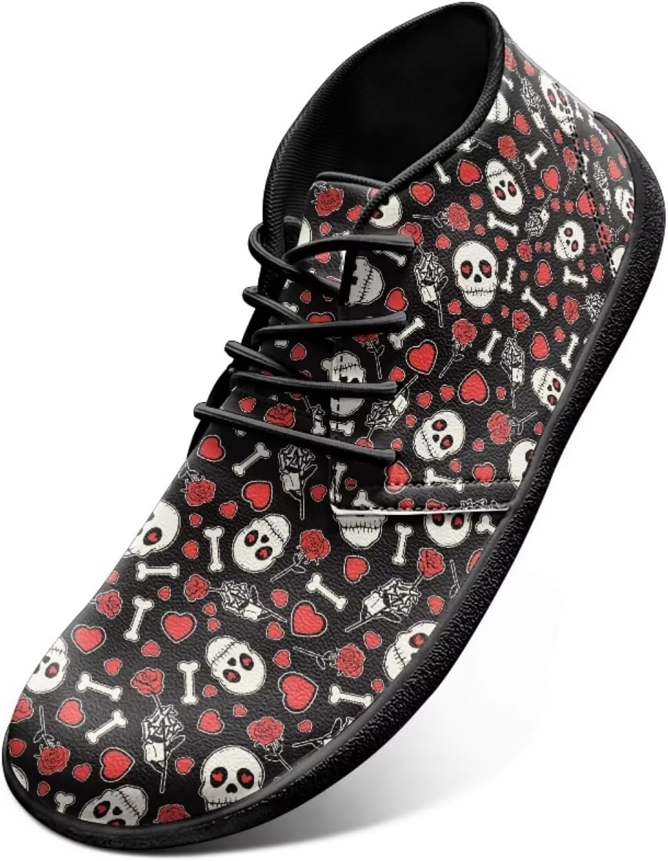 

Кроссовки для мужчин с широкой носовой частью, обувь с нулевым перепадом, минималистичная обувь для тренировок, кроссовки для кросс-тренинга Pointodoor, Skull Heart