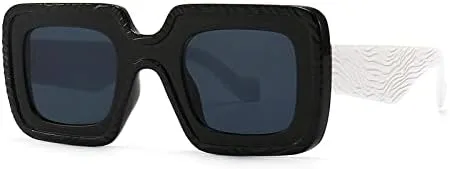 

Модные винтажные квадратные солнцезащитные очки большого размера для женщин и мужчин, с крупной оправой, дорожные солнцезащитные очки UV400 MTZJH, Black Black