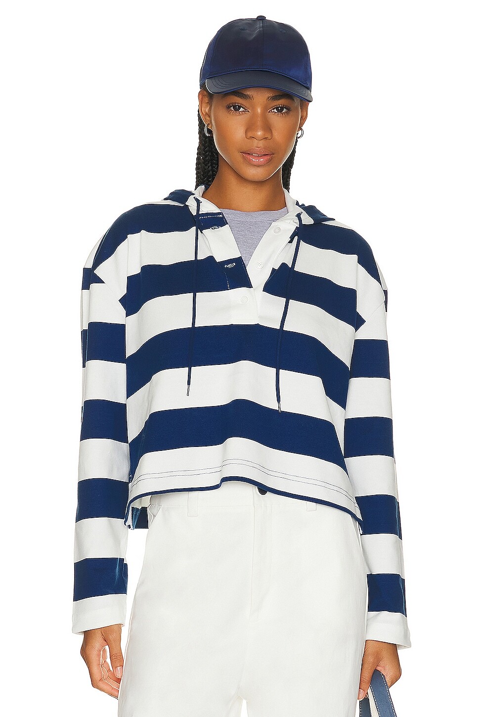

Толстовка BEVERLY HILLS x REVOLVE Oversized Rugby, цвет Navy & White