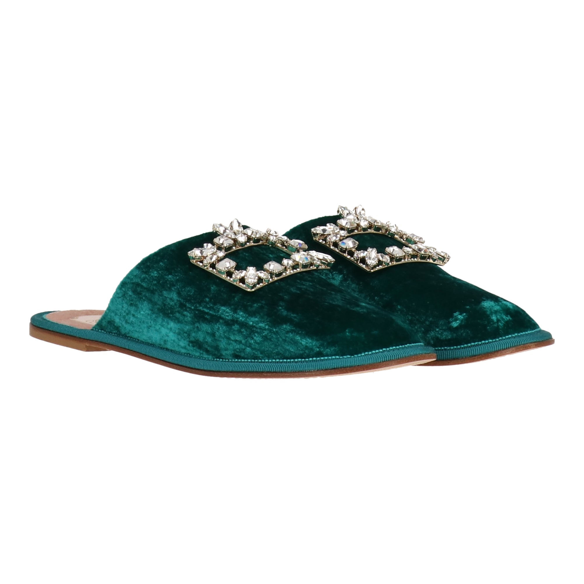 Женские синие мюли Roger Vivier