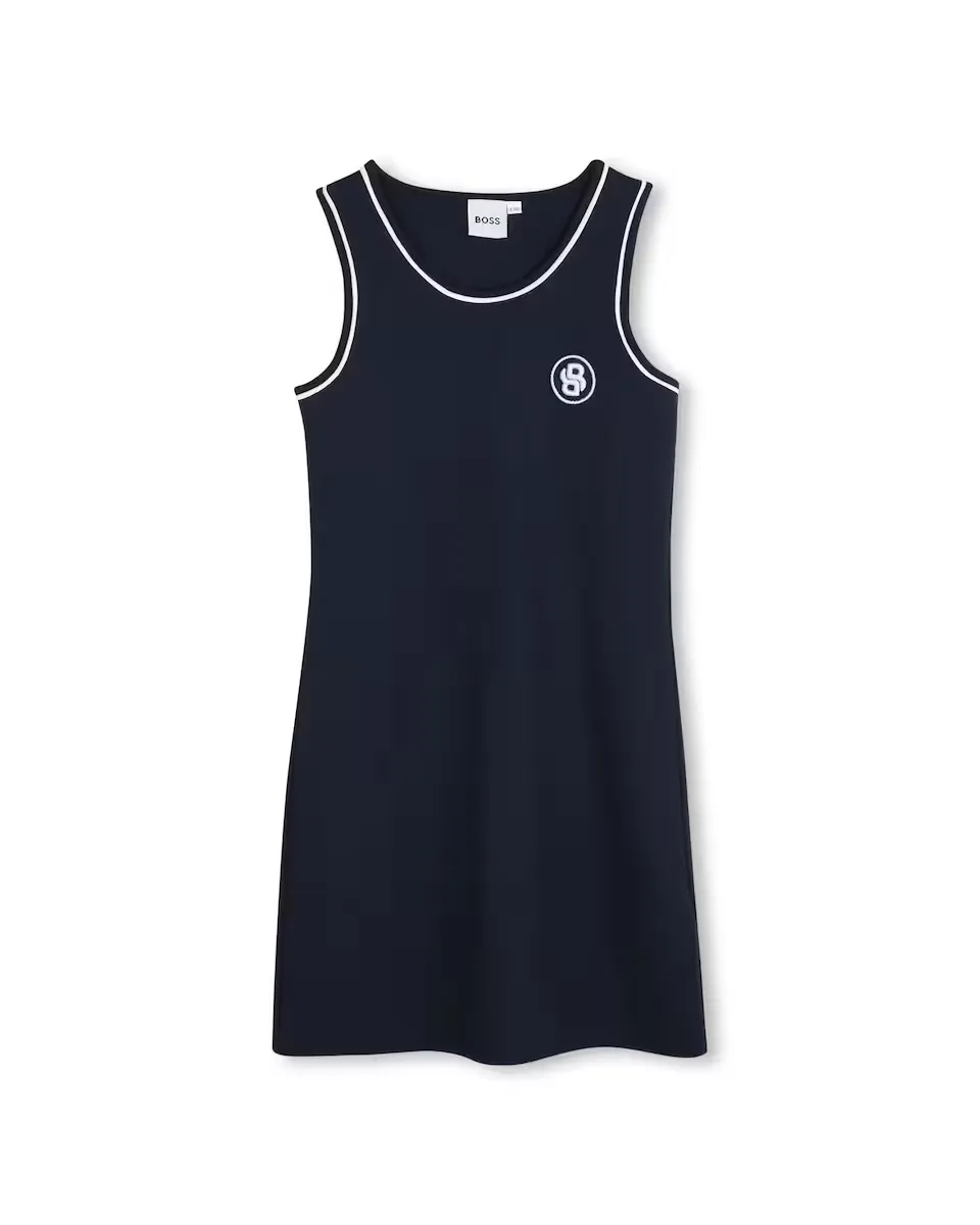 

Платье для девочки в черном цвете без рукавов BOSS Kidswear, чёрный