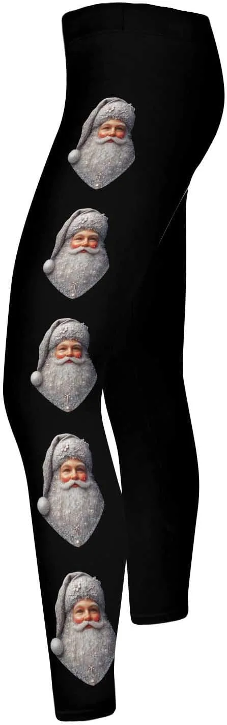 Рождественские леггинсы для женщин High Waist с принтом Santa, Buttery Soft, Tummy Control — фото 4