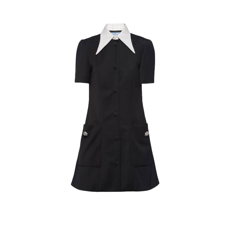 Платье с короткими рукавами женское черное Prada