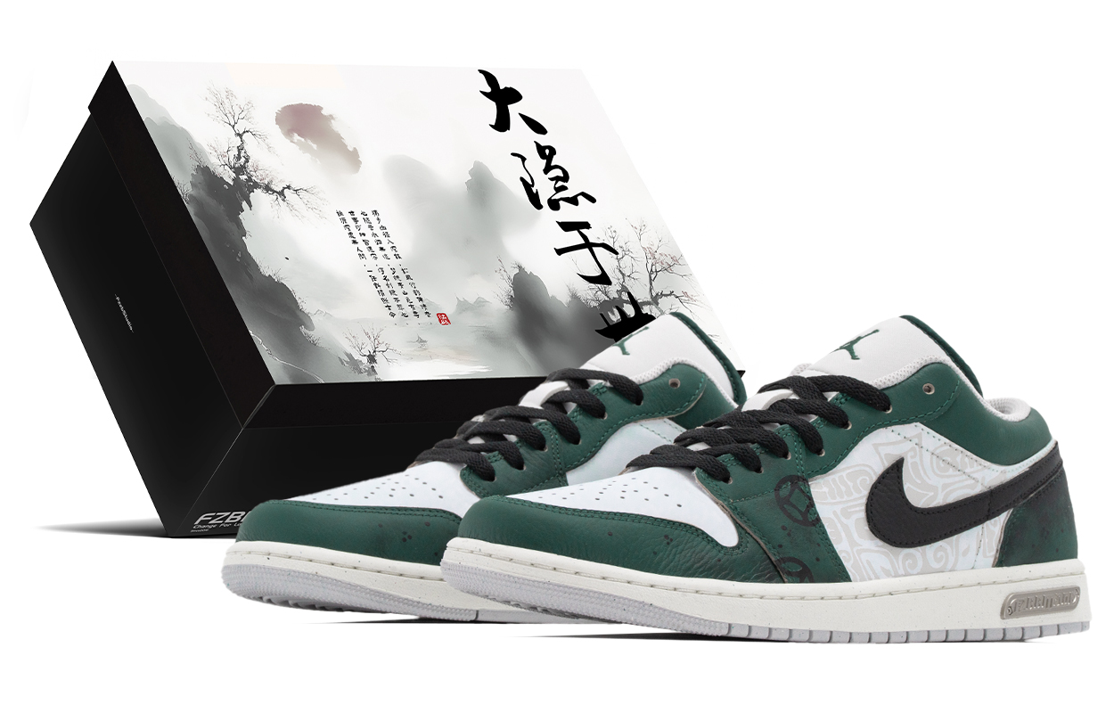 

Air 1 Box, Bronze Artifact, устойчивые к истиранию, низкие баскетбольные кроссовки в винтажном стиле, мужские Jordan, зеленый/белый