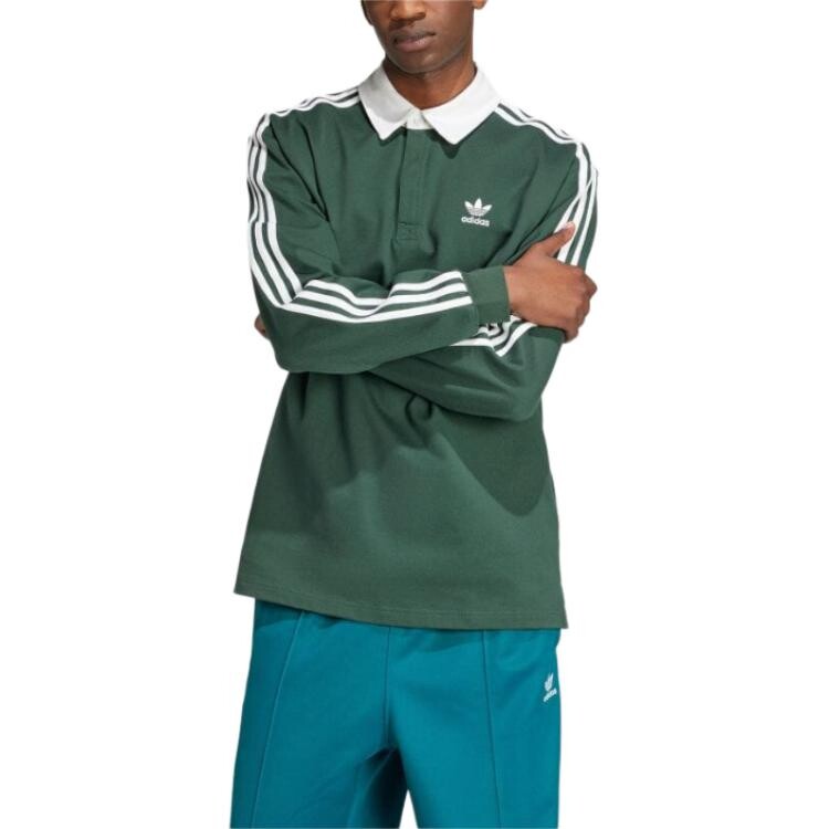 Рубашка поло ADICOLOR Мужская Минерал Зеленый Adidas Originals, зеленый — фото 3