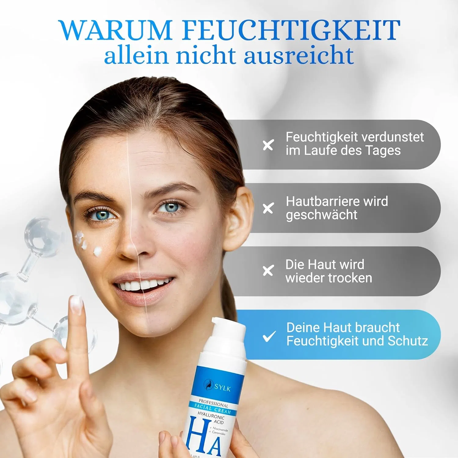 Крем для лица Sylk — С гиалуроновой кислотой от Hyaluronic Cream High Dose Face — фото 3