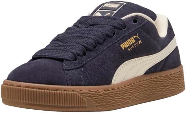 Детские кроссовки Puma Unisex-Child Suede XL (для детей постарше), морской/матовая слоновая кость — фото 2