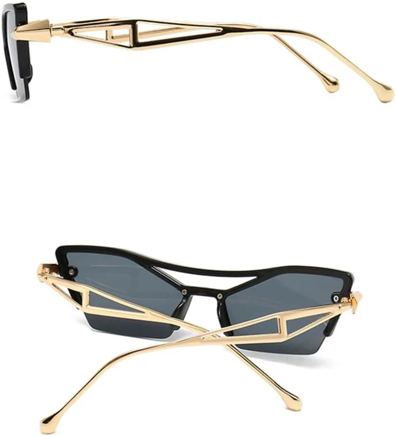 

Солнцезащитные очки «кошачий глаз» в полуободковой оправе для женщин, винтажные солнцезащитные очки для мужчин, очки с защитой от УФ-излучения UV400 LANGSER, C7