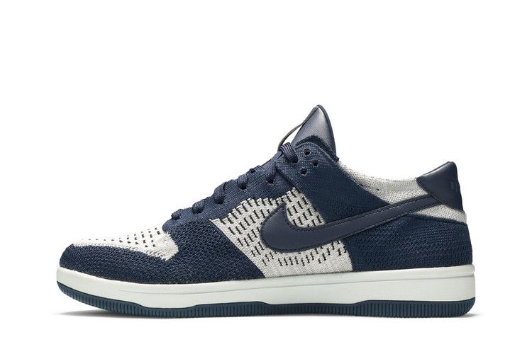Кроссовки Nike Dunk Low Flyknit, College Navy Platinum — фото 3