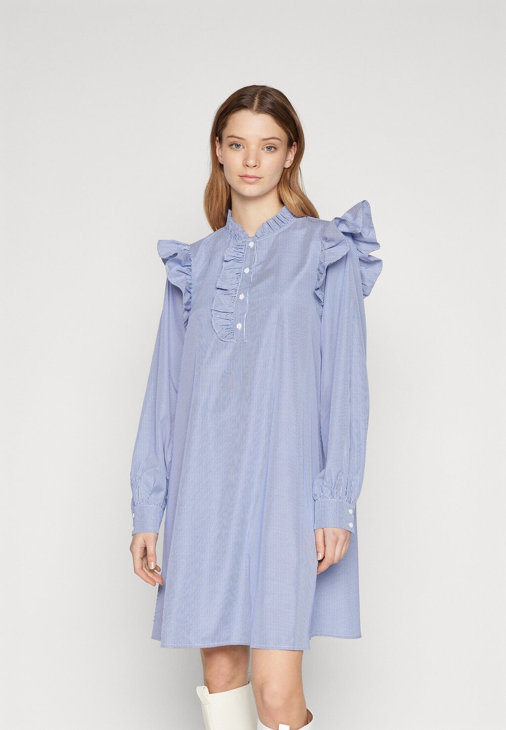 

Дневное платье PCJOAN SHORT DRESS Pieces, цвет bright white stripes/blue
