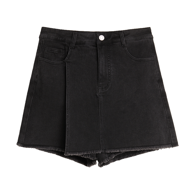 

ELLE Джинсовые шорты Women's Denim Black тонкие брюки с широкими штанинами