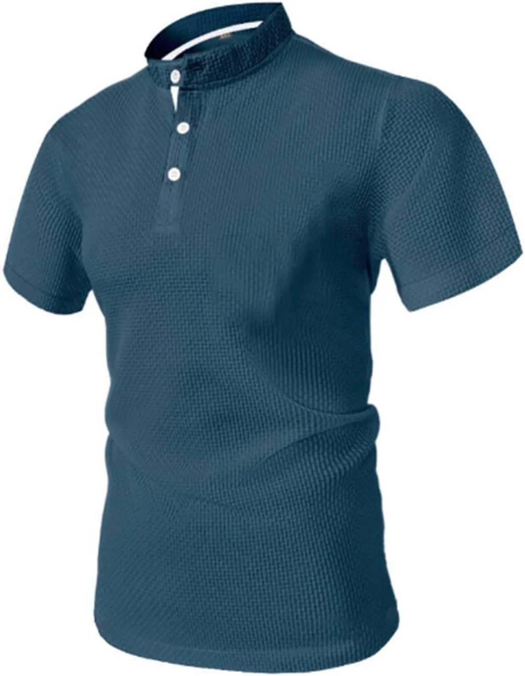 

Мужская футболка-поло Henley 2025 с коротким рукавом и тремя пуговицами Xiaojmake