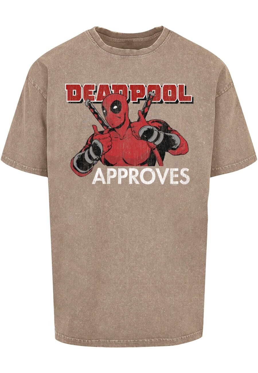 

Классическая футболка ABSOLUTE CULT Shirt Deadpool - Approves, темно-бежевый