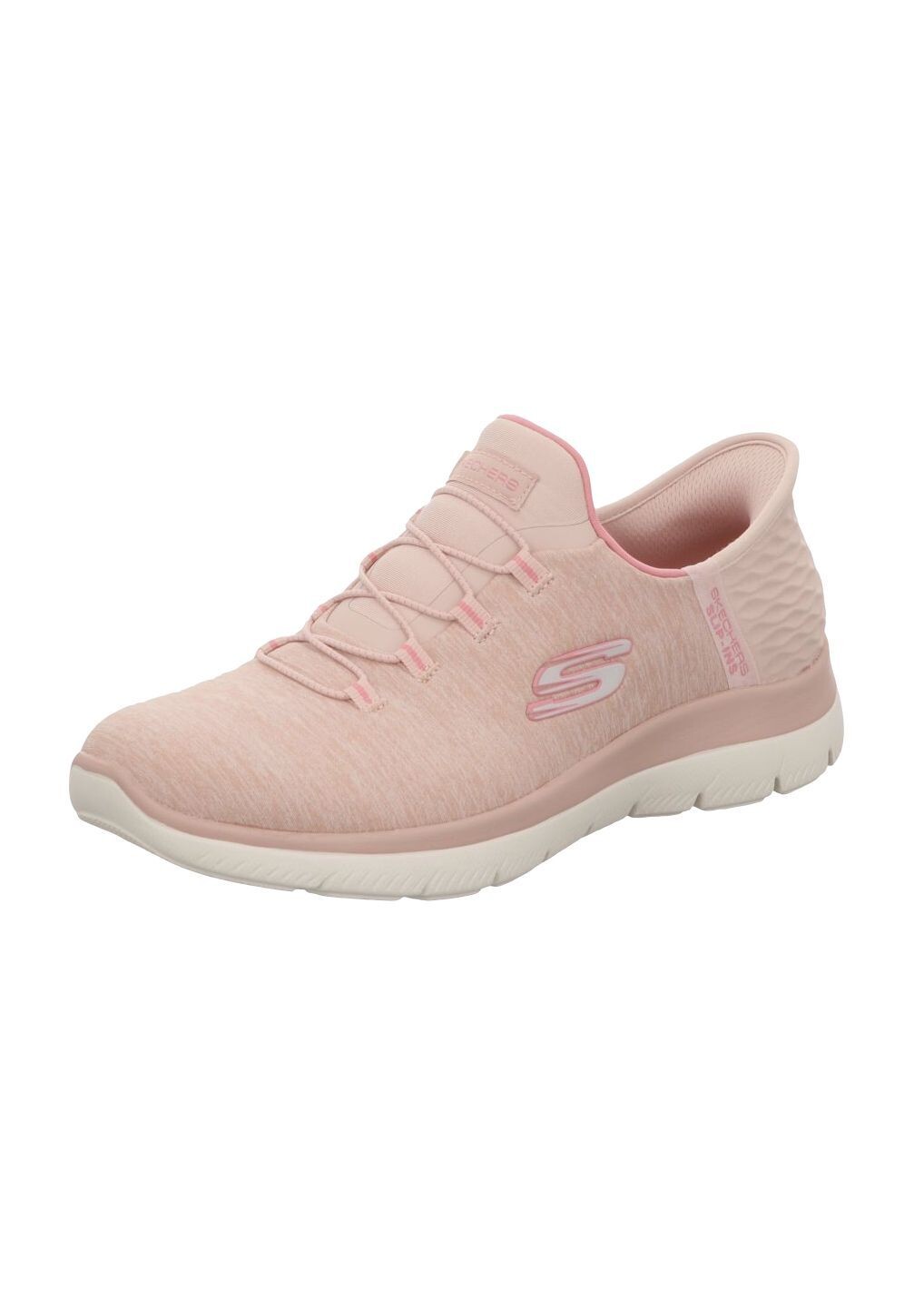 Женские слипоны Summit Dazzling Haze с амортизацией, которые можно стирать в машине SKECHERS, цвет Rose Mesh Pink