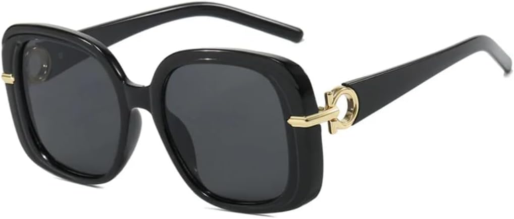 

Винтажные солнцезащитные очки большого размера для женщин и мужчин, роскошные очки в стиле панк, популярная большая оправа, защита от УФ-излучения UV400 HHZZYVY, Black Black