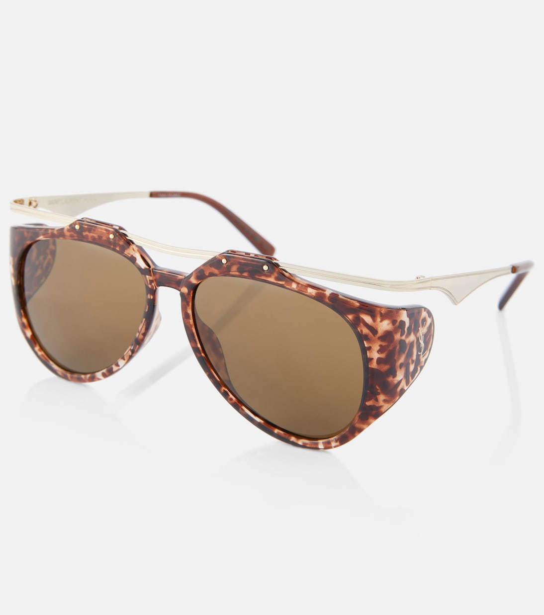 SL M137 Amelia авиаторские очки Saint Laurent, Havana-Gold-Brown — фото 4