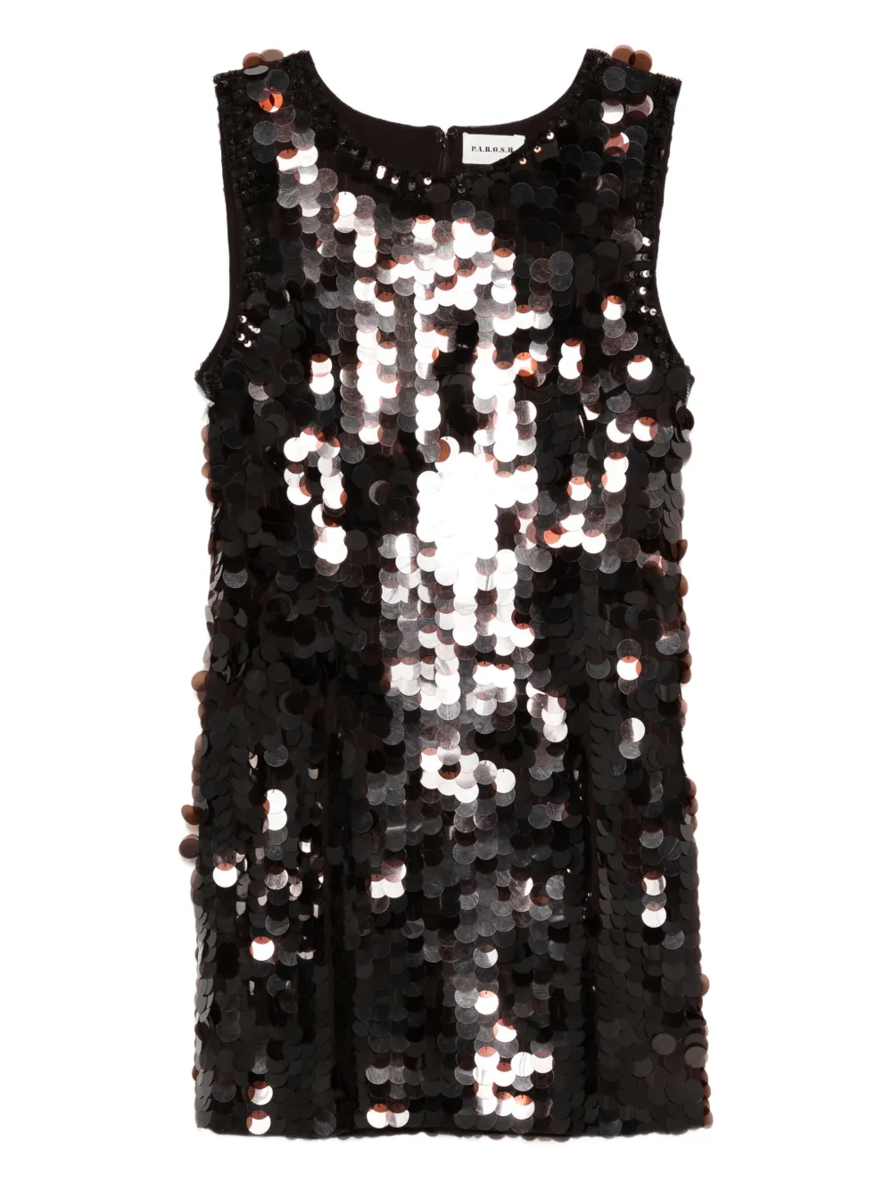 

Платье без рукавов с пайетками P.A.R.O.S.H., черный