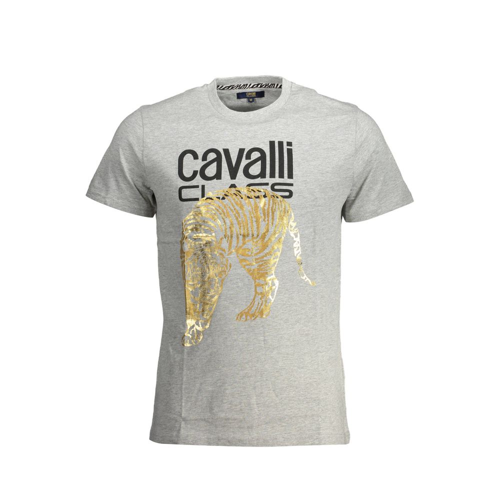 

Серая хлопковая футболка cavalli CLASS
