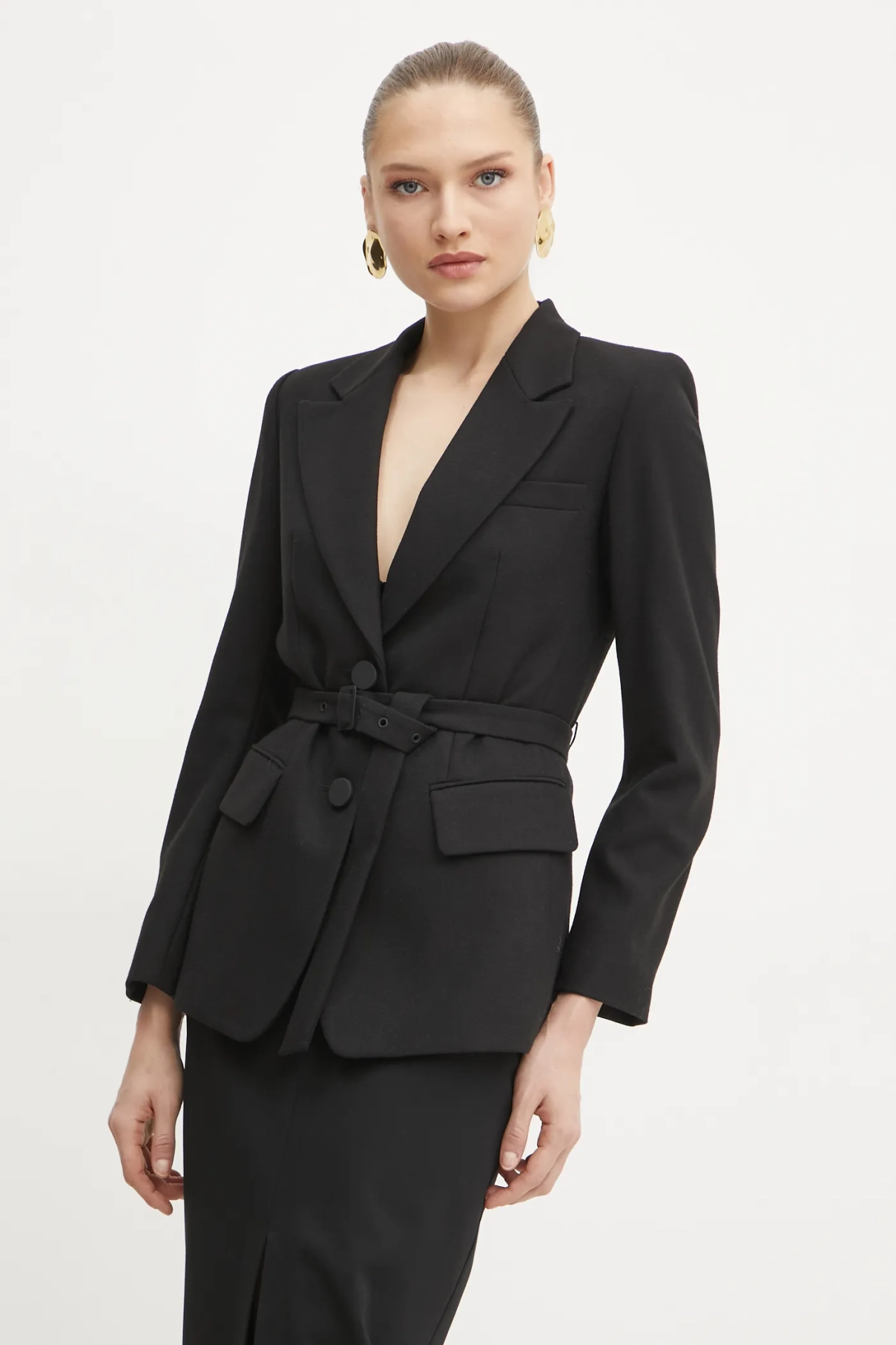 

Блейзер с добавлением шерсти Armani Exchange, черный