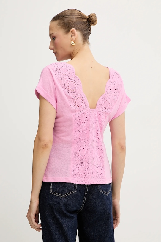 

Футболка с добавлением льна Morgan, розовый