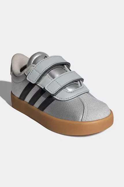 Кроссовки детские VL COURT 3.0 Adidas, серебряный — фото 2