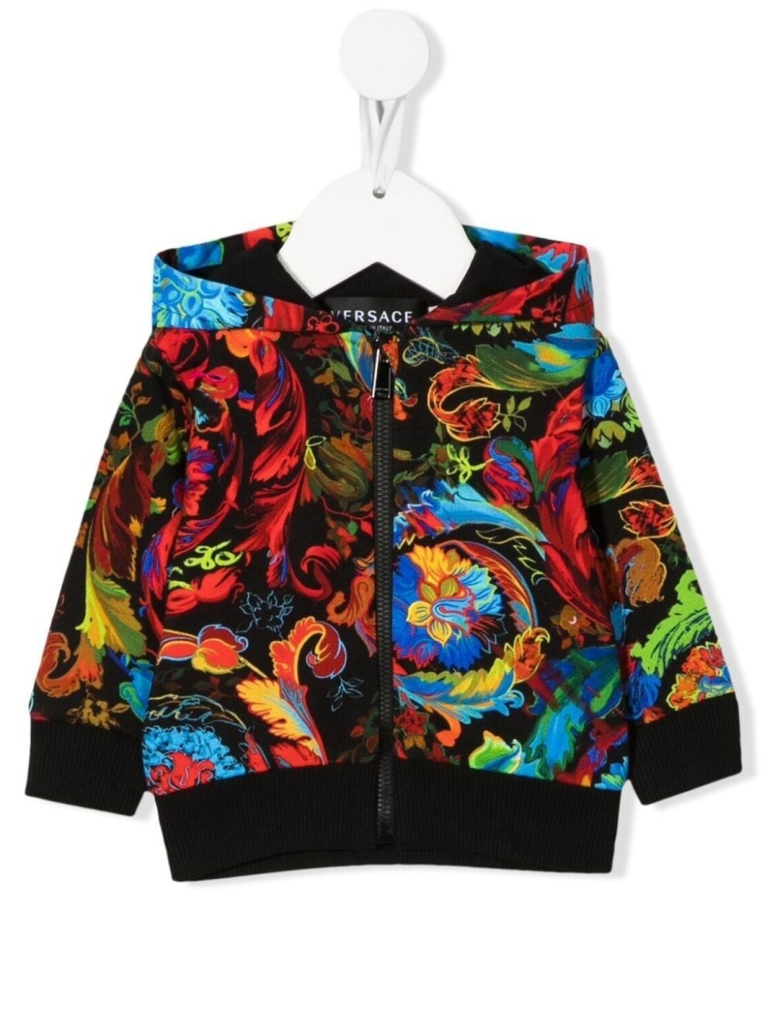 

Куртка с капюшоном и принтом Versace Kids, черный