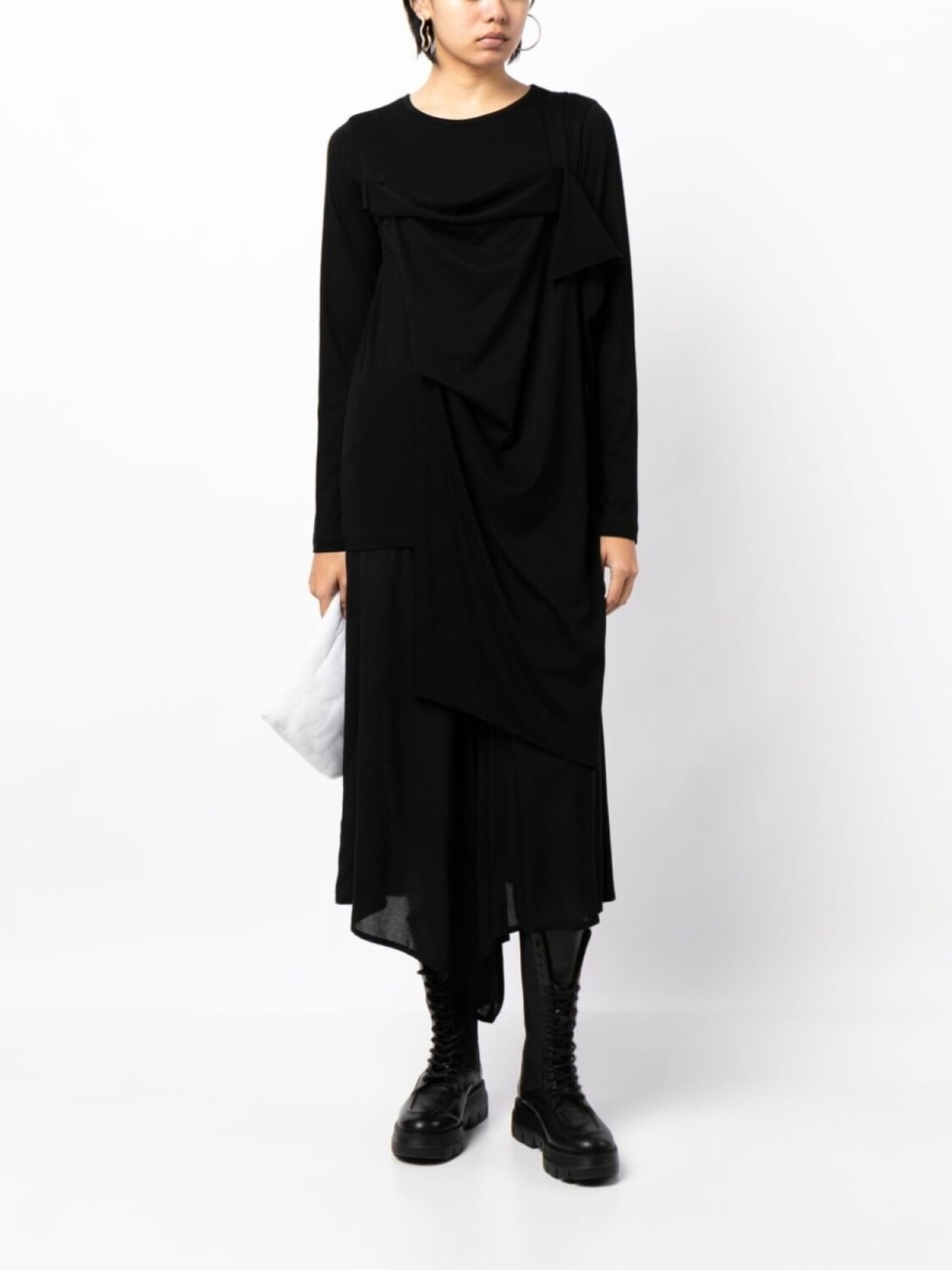 Топ асимметричного кроя Yohji Yamamoto, черный — фото 2