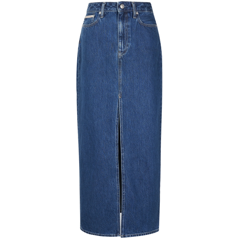

Джинсовая длинная юбка SS25 женская джинсовый Calvin Klein, синий