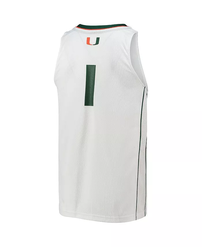 Мужская баскетбольная майка Miami Hurricanes Team Swingman №1 adidas, зеленый — фото 4