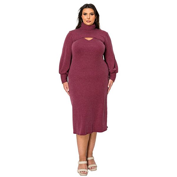 

Комплект из свитера и платья Aster Plus size L I V D, Burgundy
