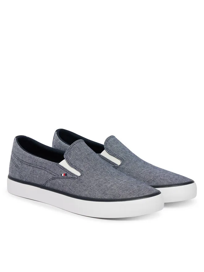 Tommy Hilfiger Кроссовки Harlem Core II Slip On из ткани шамбре FM0FM05819, синие — фото 2