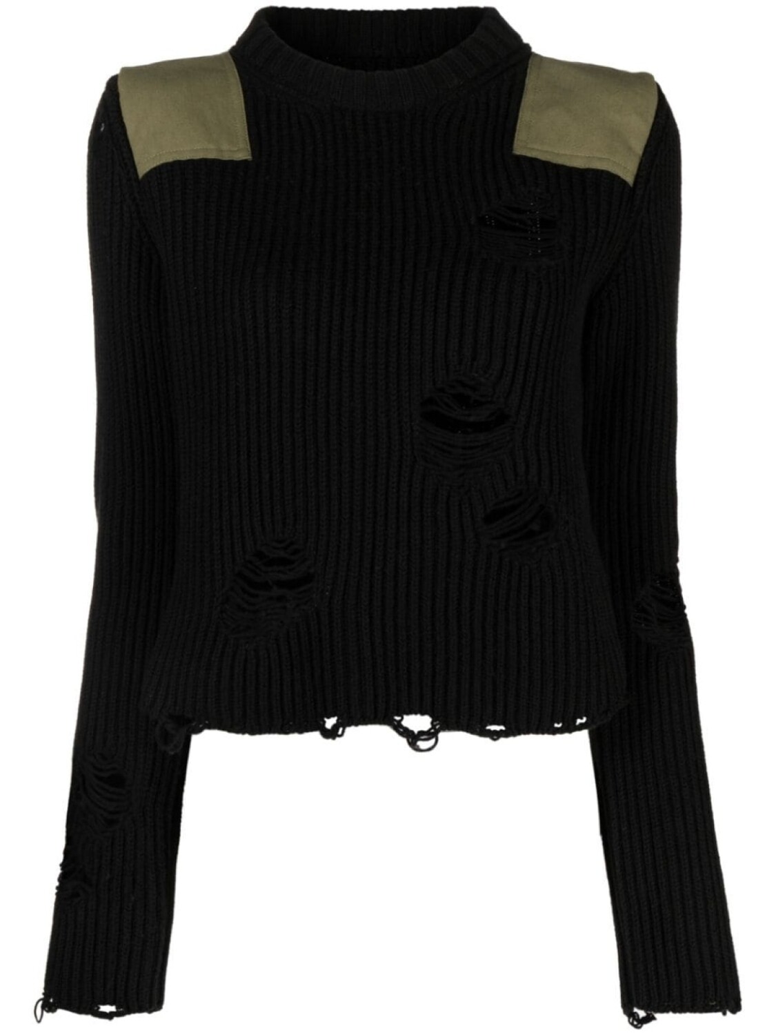 

MM6 Maison Margiela джемпер с эффектом потертости, черный