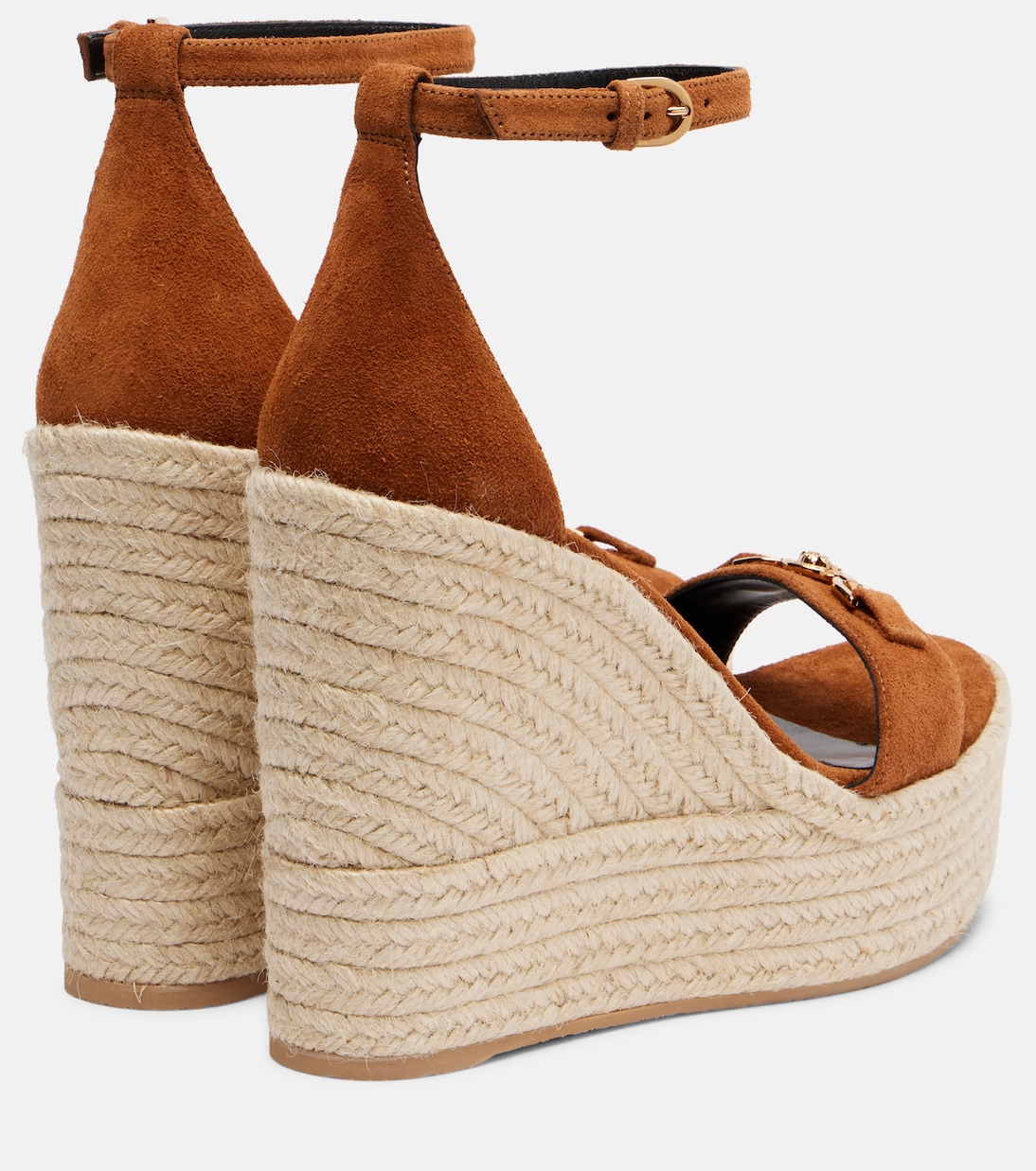 Эспадрильи на клиновидной подошве Medusa '95 из замши, цвет Spice Brown-Gold Versace, Spice Brown-Versace Gold — фото 2