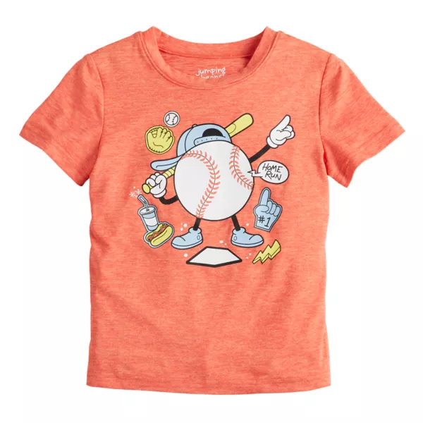 

Футболка с адаптивным принтом для мальчиков 4–12 лет Jumping Beans, цвет coral baseball icons