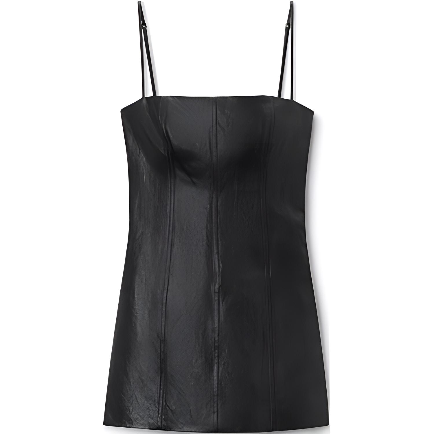 

Мини-платье с квадратным вырезом Alexander Wang, черный