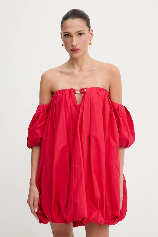 

Хлопковое платье Pinko, красный