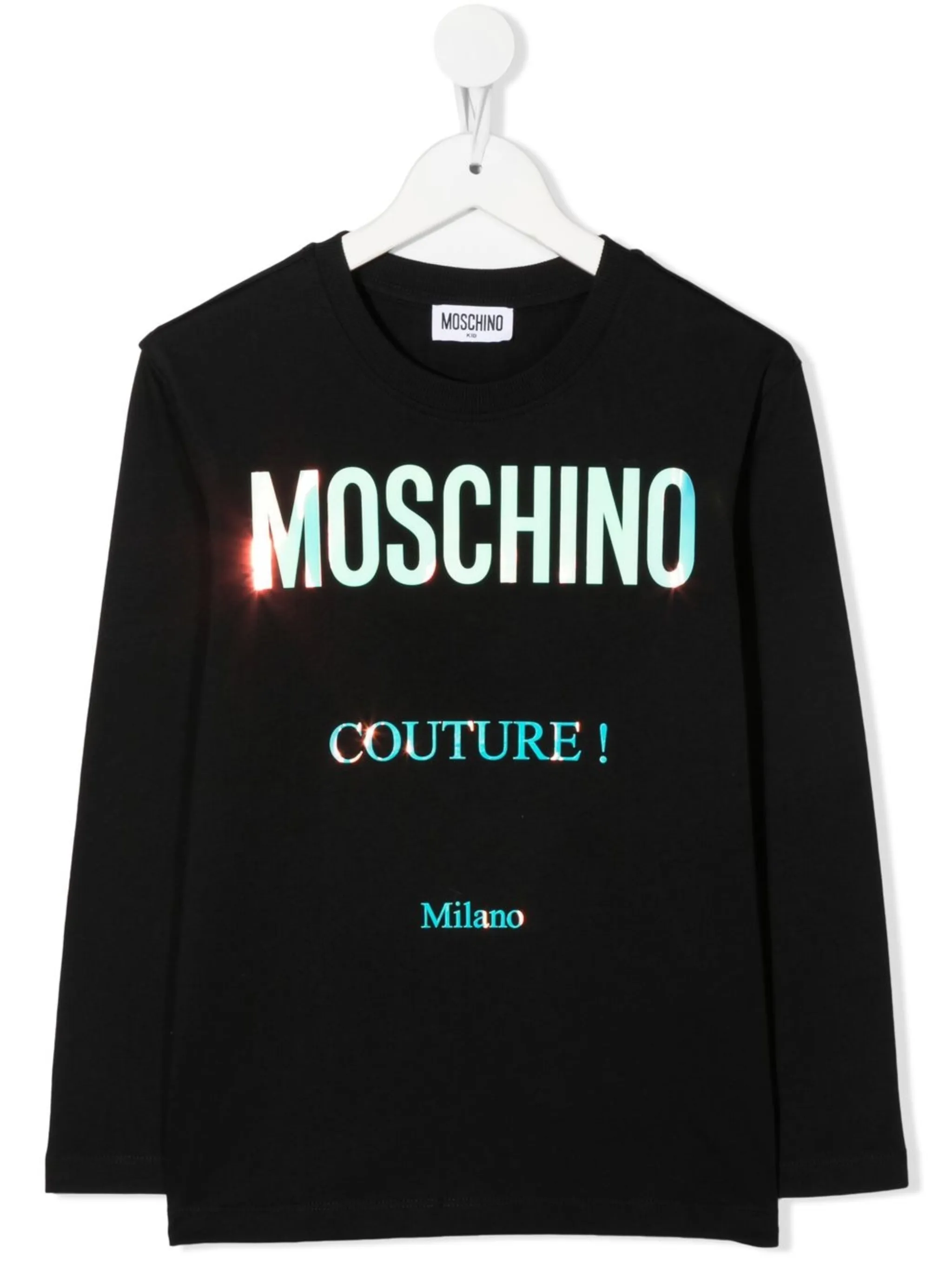 

Футболка с длинными рукавами и логотипом Moschino Kids, черный
