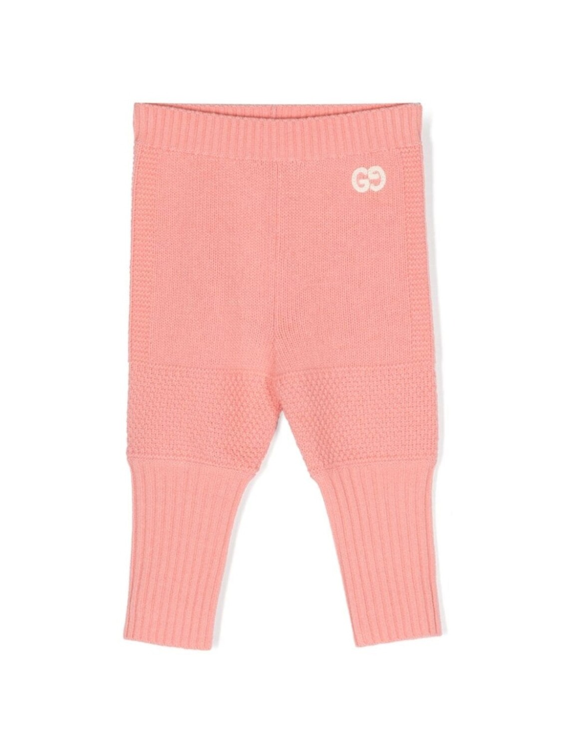 

Gucci Kids шерстяные легинсы с вышитым логотипом, розовый